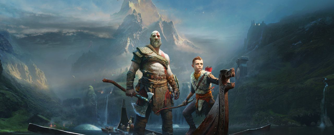God of War (2018) key art with Kratos and Atreus