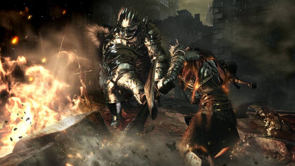 Dark Souls III screenshot of a fight with an enemy